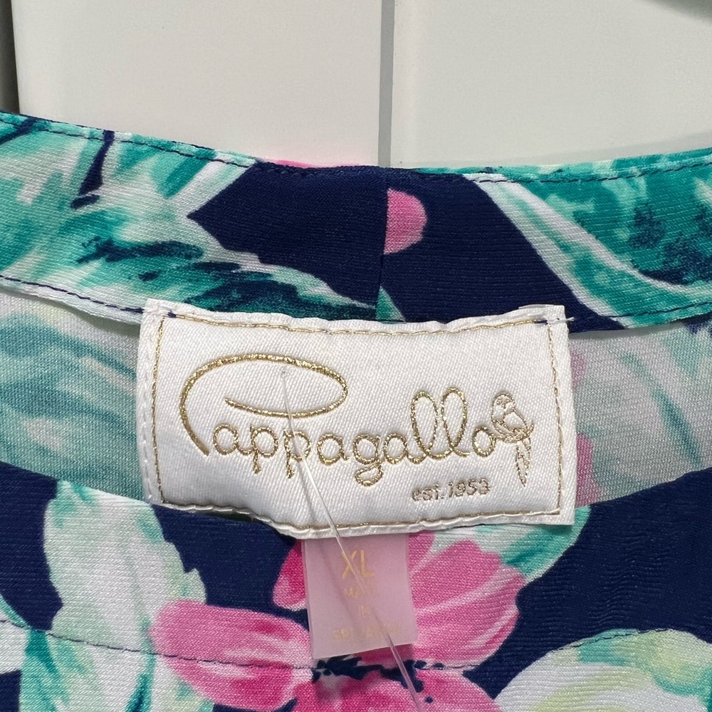 Pappagallo XL shift dress.  Stretchy.  Tropical.  Short sleeves.New without tags